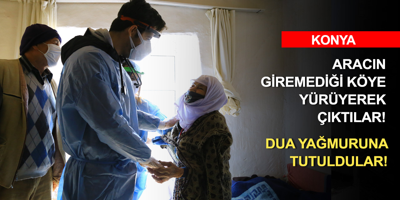 Konya'nın dağ köyünde yaşayan Zeynep nine aşı ekibini görünce gözyaşlarını tutamadı
