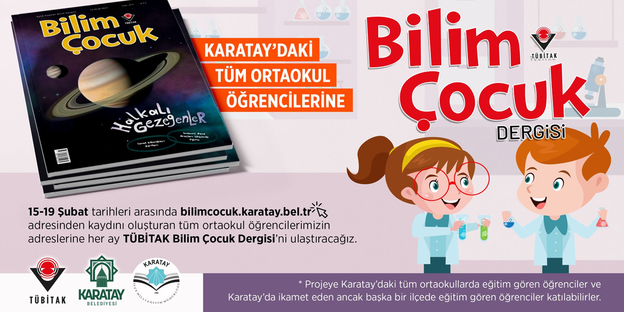 Karatay'da orta okul öğrencilerine TÜBİTAK Bilim Çocuk Dergisi hediye
