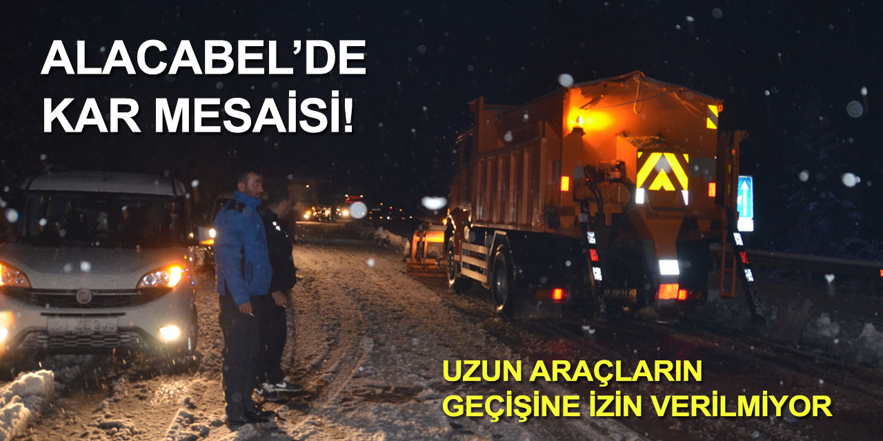 Konya - Antalya karayolunda kar etkili oluyor! Alacabel'de son durum