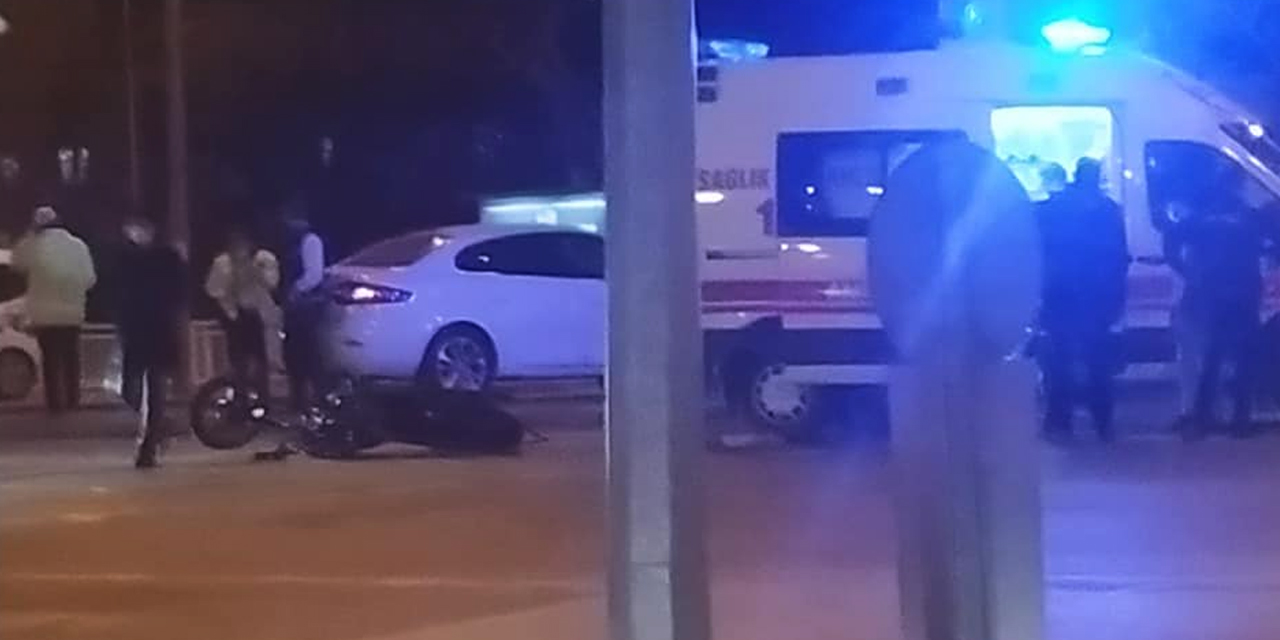 Konya'da motosiklet otomobille çarpıştı!