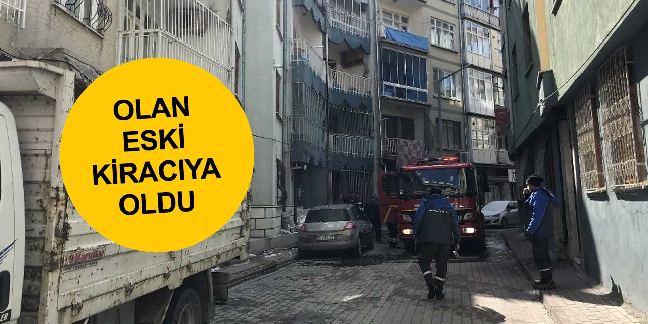 Konya'da meydana gelen yangında eski kiracının eşyaları küle döndü