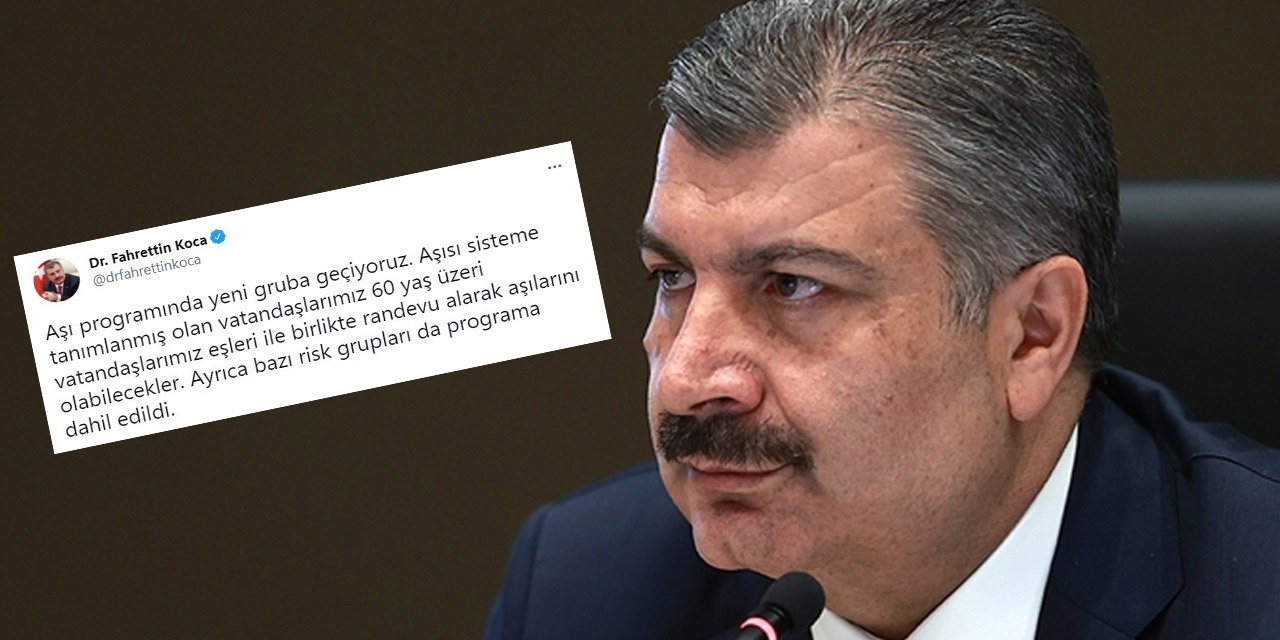 Bakan Koca 60 yaş üzeri vatandaşlar için Covid-19 aşı randevu sisteminin açıldığını duyurdu! Randevu nasıl alınır?