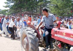 Şenlikte eşek arabaları yarıştı,