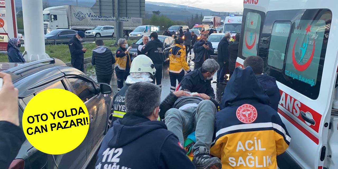 TEM Otoyolu’nda feci kaza! 14 araç birbirine girdi! 1'i ağır 8 yaralı