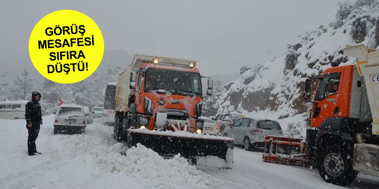Konya - Antalya yolunda yoğun kar ve tipi nedeniyle felç olan trafik normale döndü