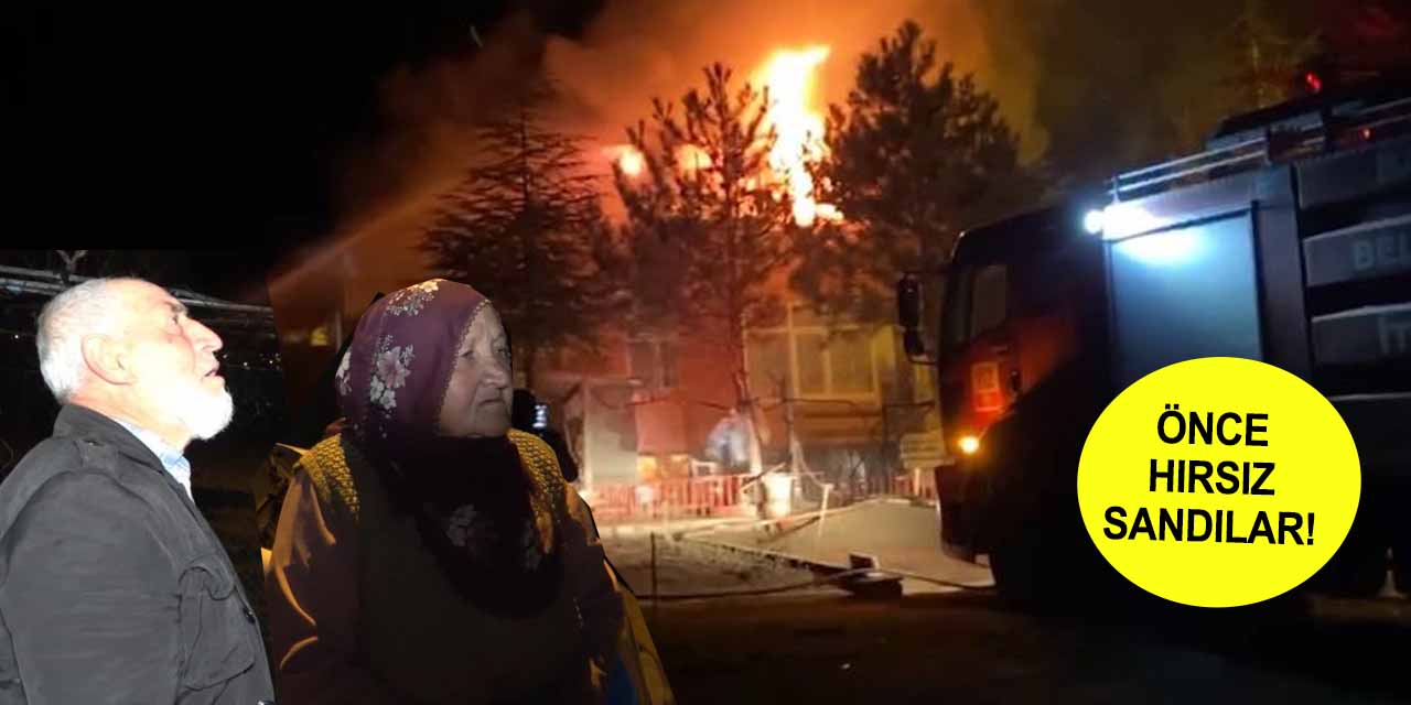 Evleri gözleri önünde yanan yaşlı çift büyük üzüntü yaşadı
