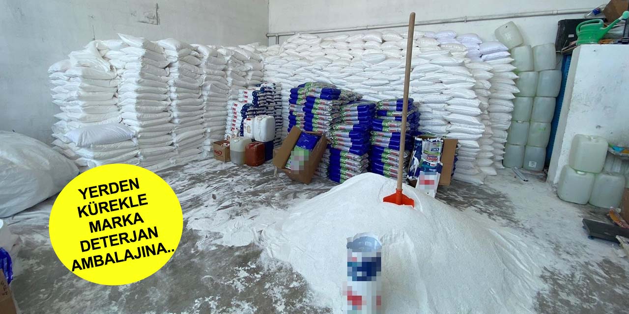 Konya polisinden sahte deterjan operasyonu! Tonlarca deterjana el konuldu