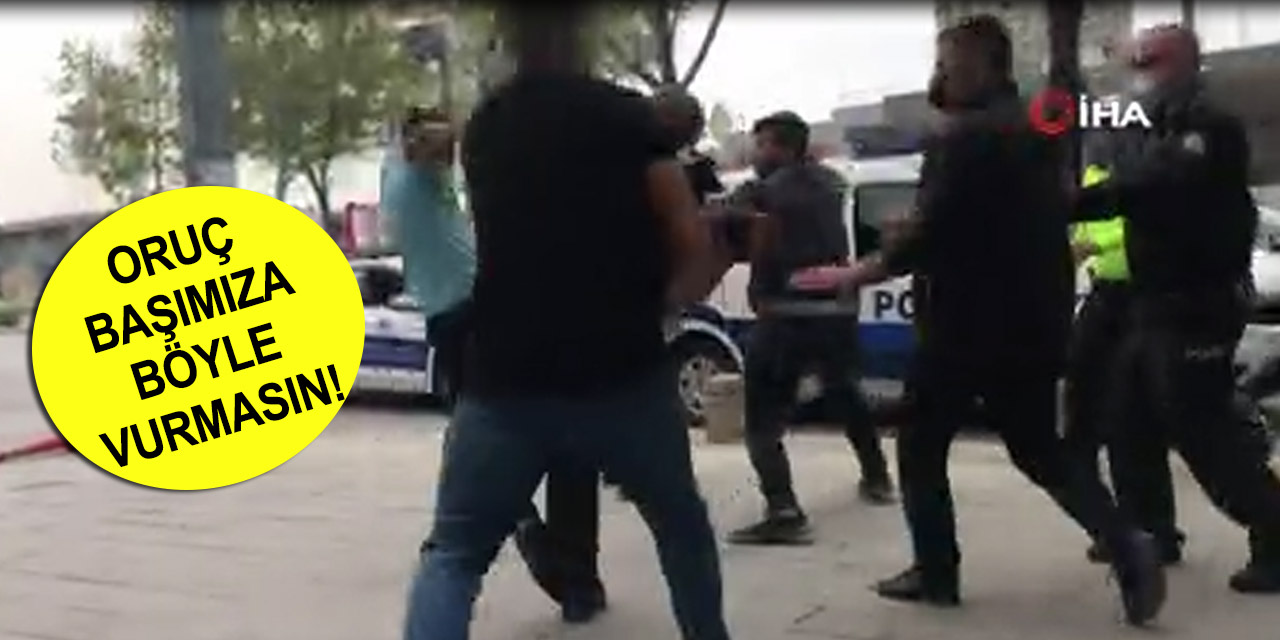 Konya trafiğinde sopalı bıçaklı kavga! Kameraya böyle yansıdı