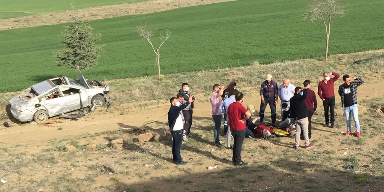 Konya'da taklalar atarak hurdaya dönen araçtaki yaşlı çiftin mucize kurtuluşu