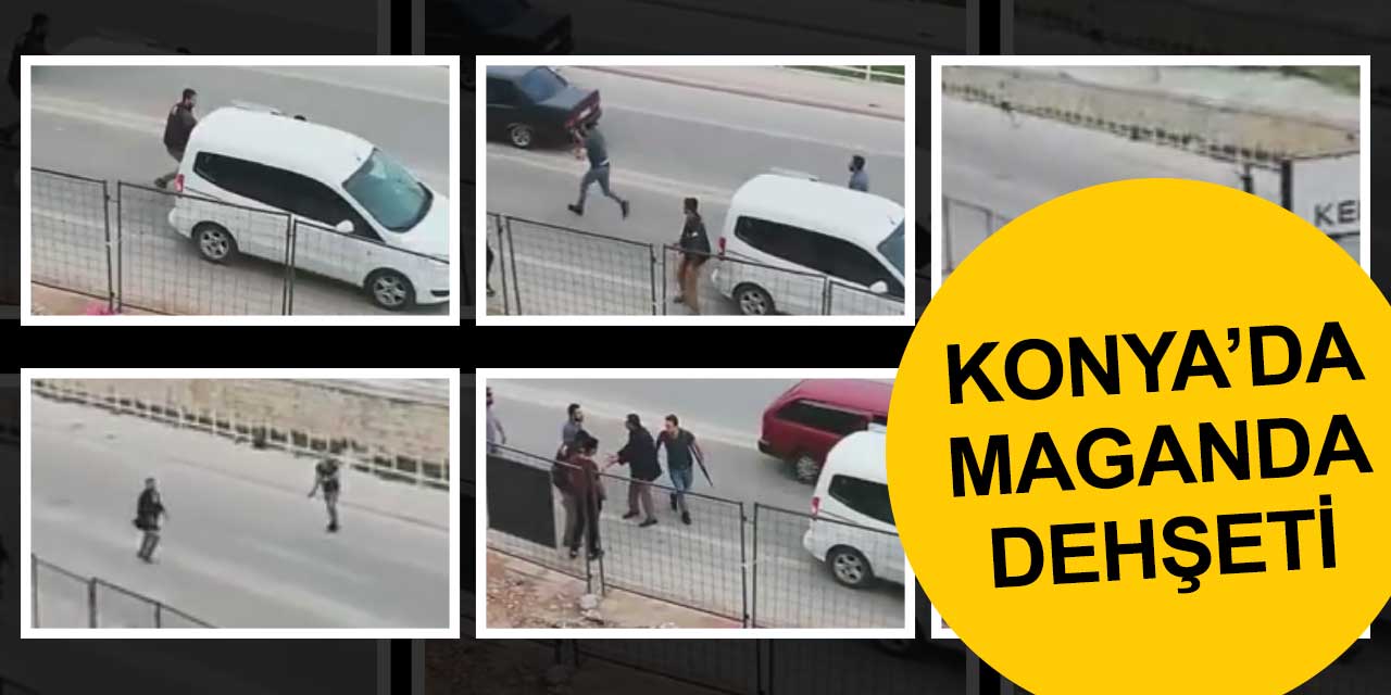 Konya'da maganda dehşeti! Herkesin ortasında hem de güpegündüz pompalıyla dehşet anları