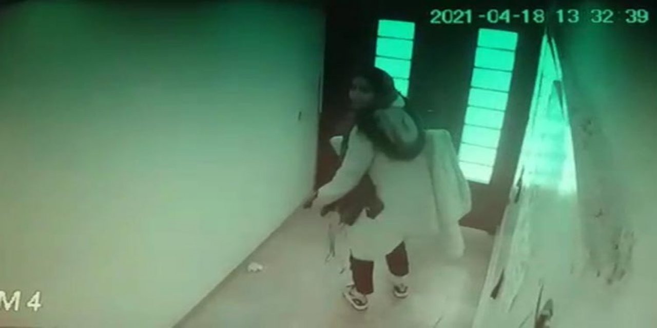 Son işinde sobelendi! Teknolojik alet hırsızı kadın kameraya yakalandı