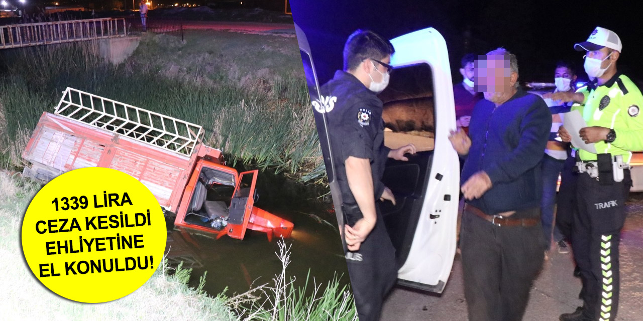 Alkollü sürücü sulama kanalına uçtu! Sırılsıklam olan sürücünün burnu bile kanamadı