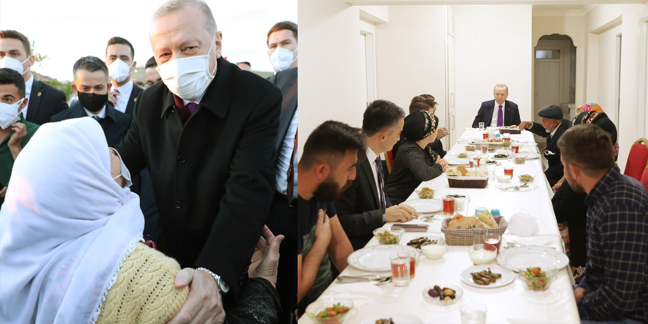 Cumhurbaşkanı Erdoğan çiftçi bir aileye misafir oldu