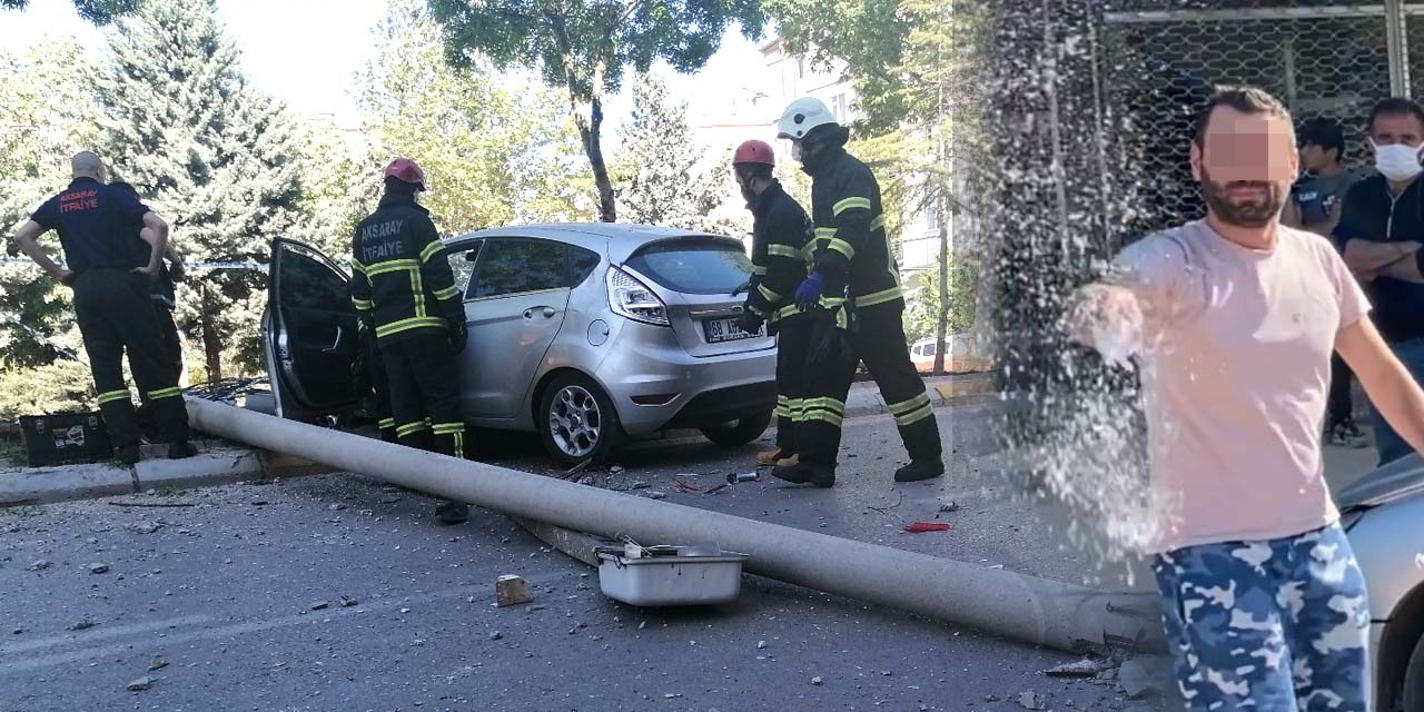 Aksaray'da feci kaza! Maskesiz sürücü hırsını kameramandan çıkardı
