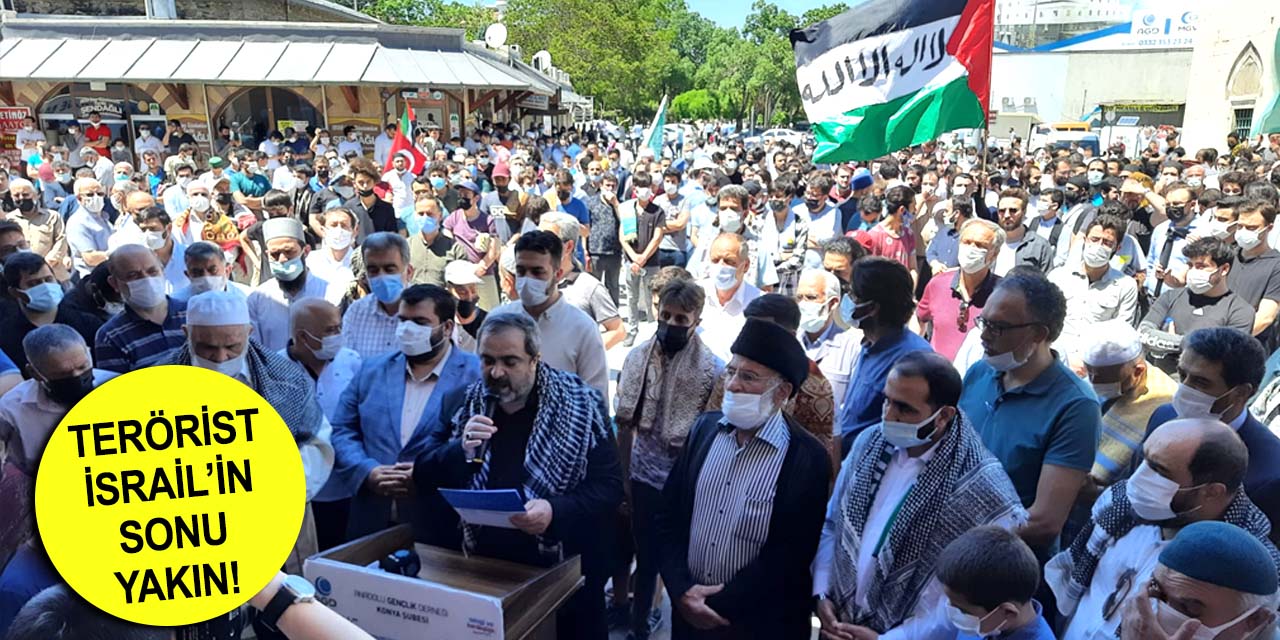 Konya'da siyonist İsrail'in şehit ettiği Filistinliler için gıyabi cenaze namazı kılındı
