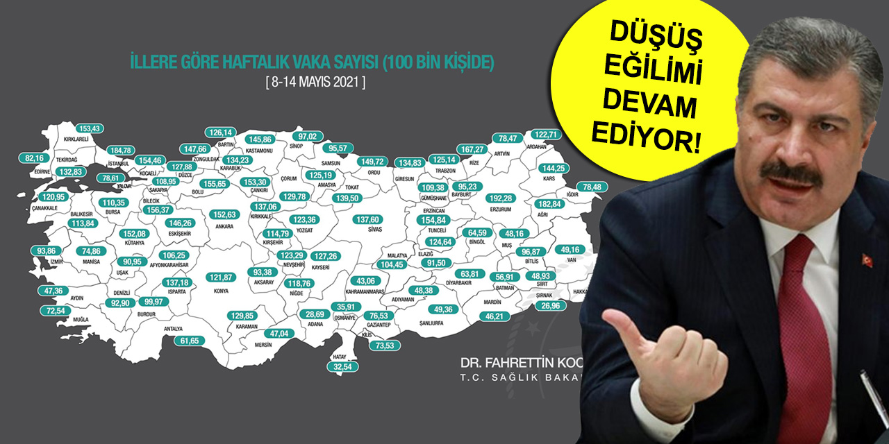 Bakan Koca illere göre haftalık vaka haritasını açıkladı! İşte Konya'da son durum