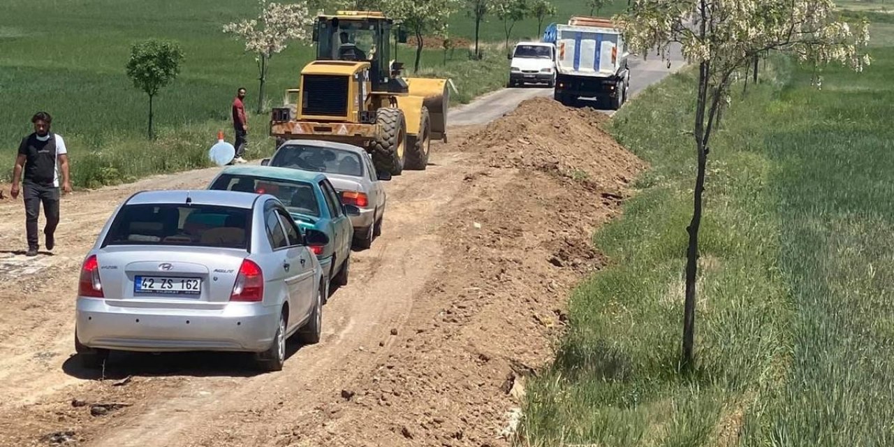 Konya Hüyük grup yolunda çalışmalar sürüyor