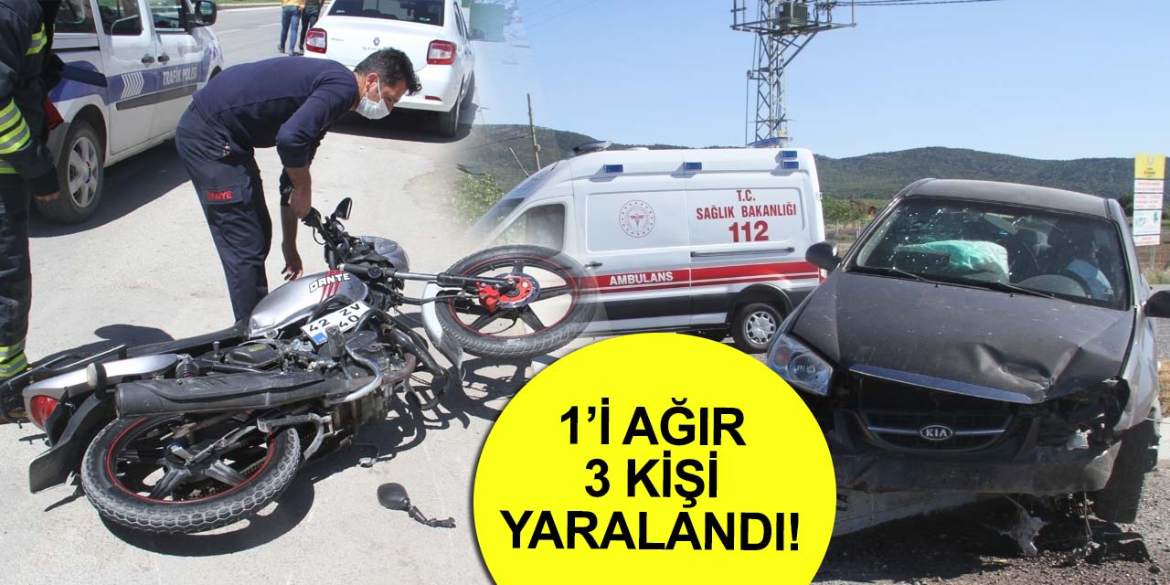 Beyşehir'de iki ayrı kaza! 1'i ağır 3 yaralı
