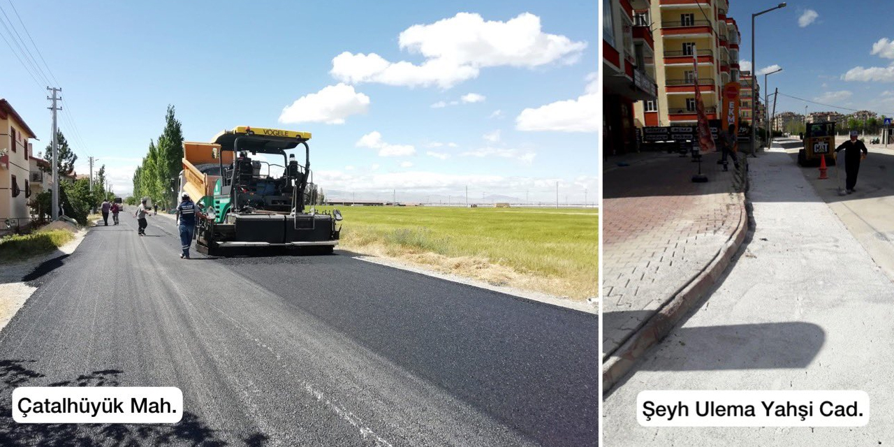 Karatay'da ekiplerin yol ve çevre mesaisi sürüyor