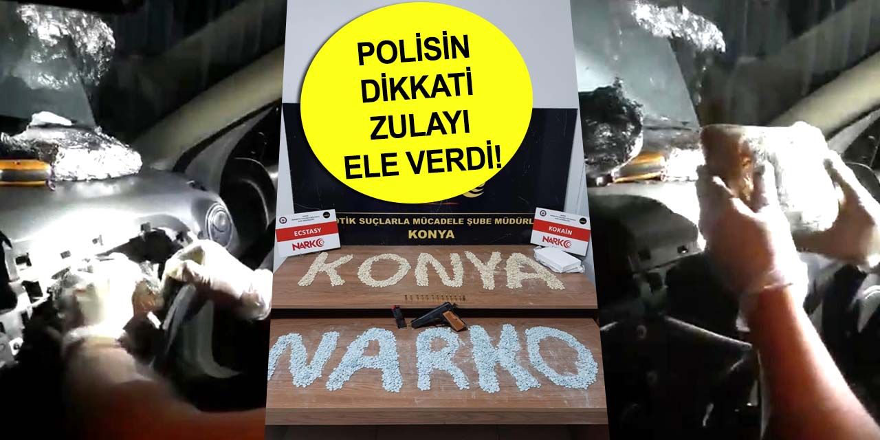 Konya'da hava yastığına zula yapan zehir tacirleri yakalandı