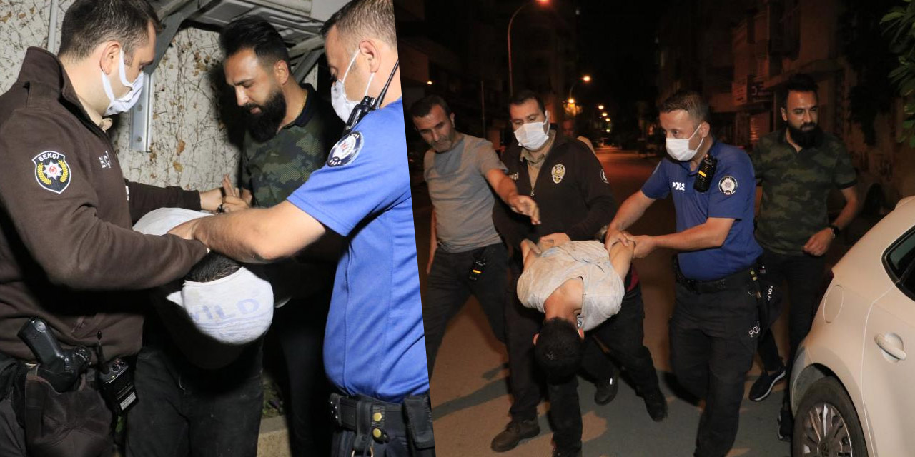 Çaldıkları klimayı sürükleyen hırsızlar bekçilere yakalandı