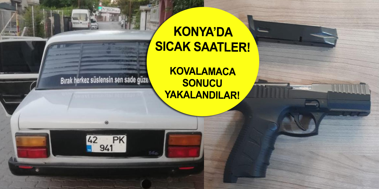 Konya Feridiye Polis Merkezi önünde silahla havaya ateş açan 3 kişi yakalandı