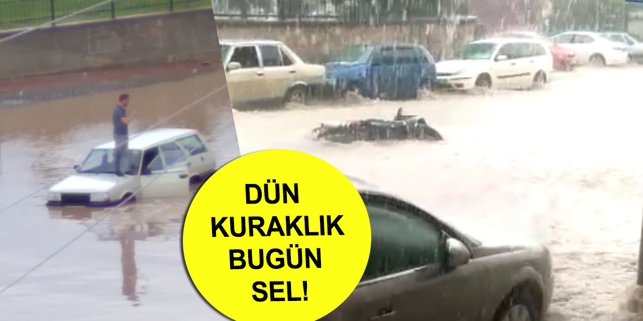 Beyşehir'de caddeler göle döndü! Kanallar taştı