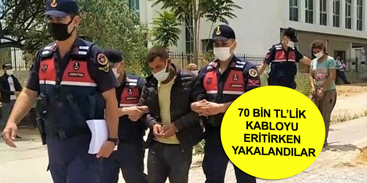 Fabrikadan 70 bin liralık kablo çalan hırsız sevgililer suçüstü yakalandı