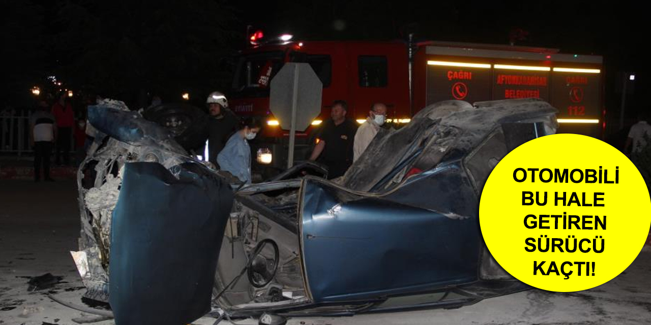 Afyon'da feci kaza! Yan yatan araçta sıkışan sürücü ağır yaralandı