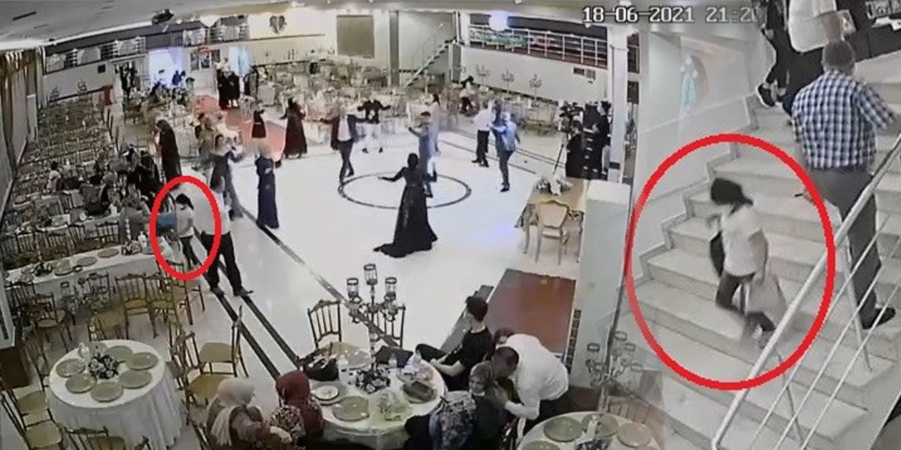 Düğün salonundaki hırsızlık kameralara yakalandı! Minik kız parayı alıp kaçtı