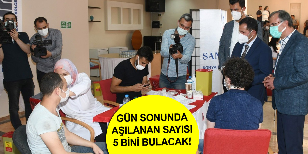 Konya OSB’de aşı mesaisi! 3 günde 3 bin 705 çalışana Kovid-19 aşısı yapıldı