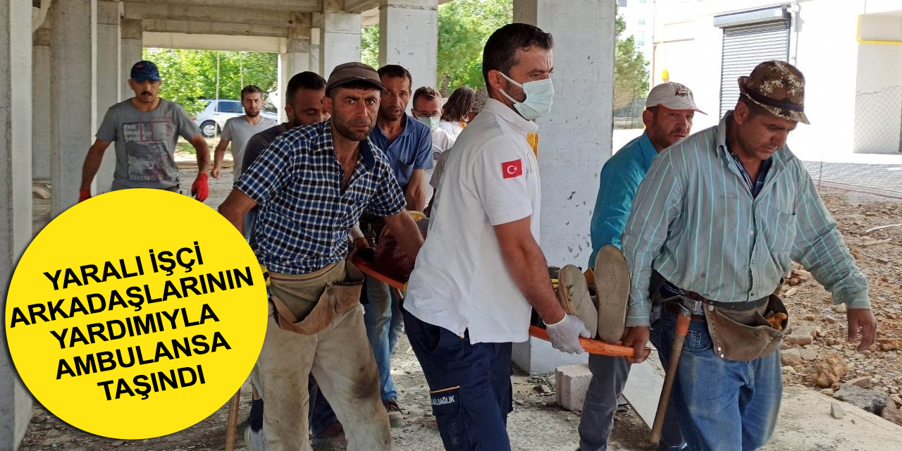 Konya’da inşaatın 4'ncü katından beton zemine düşen işçi yaralandı