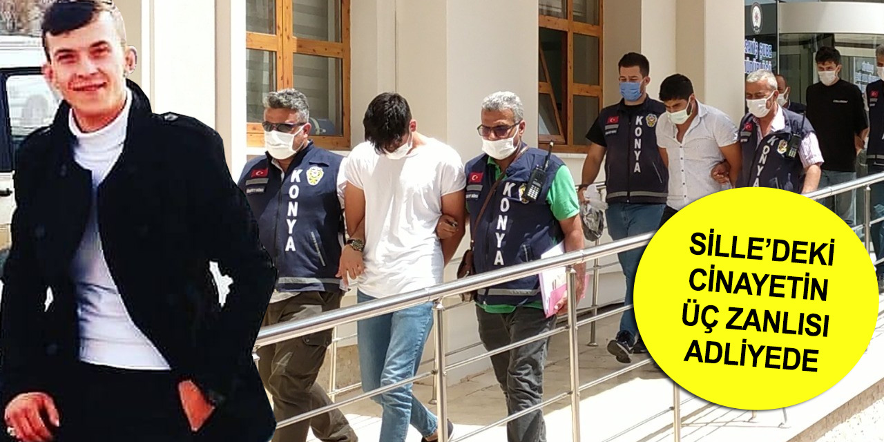 Konya'da kafe otoparkında işlenen cinayetin zanlıları adliyeye sevkedildi