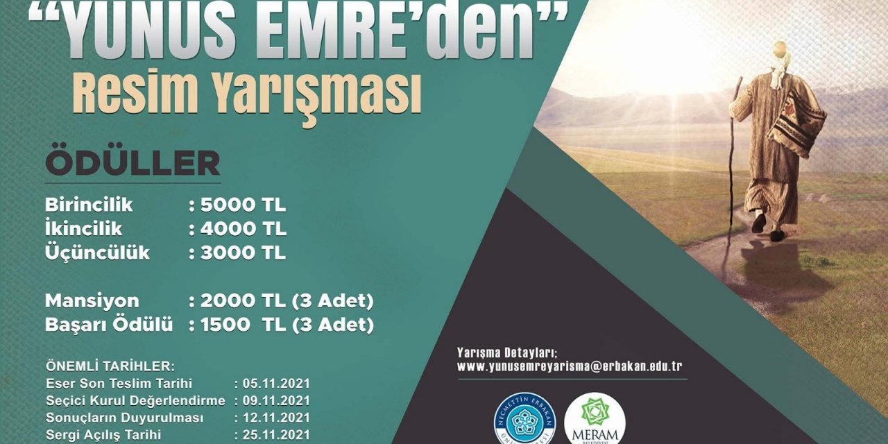 NEÜ ve Meram Belediyesi'nden Yunus Emre’den resim yarışması