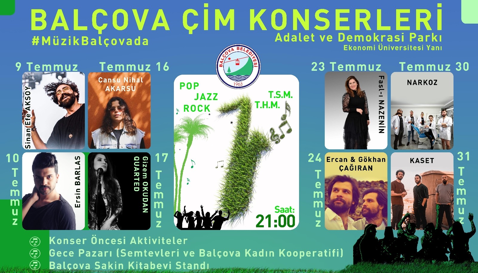 İzmir Balçova Belediyesi çim konserlerine başlıyor!