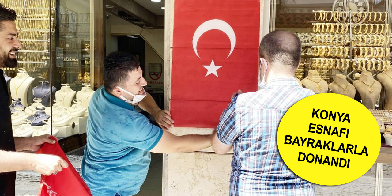 KONESOB Konya esnafına Türk Bayrağı dağıttı