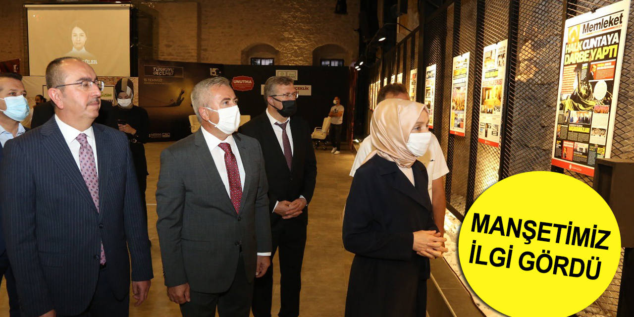 Konya'da 15 Temmuz manşetleri sergilendi! Memleket'in tarihi manşeti büyük ilgi gördü