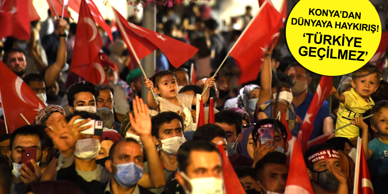 Konya'da binlerce insan 15 Temmuz ruhuyla Mevlana Meydanı'nda toplandı!