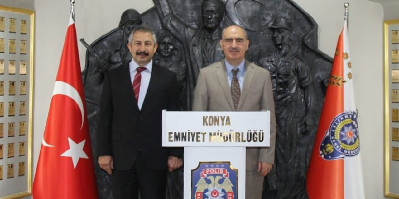 Konya ve Karaman Valilerinden İl Emniyet Müdürü Dinç'e 'hayırlı olsun' ziyareti