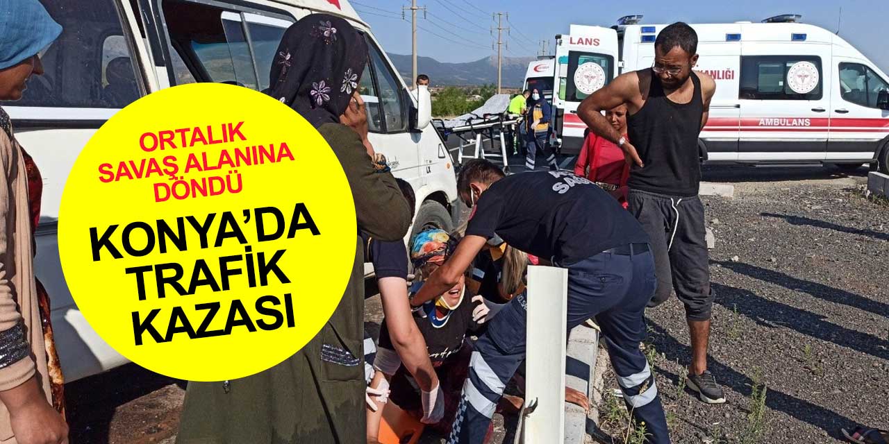 Tarım işçilerini taşıyan minibüsle otomobil çarpıştı: 6 yaralı