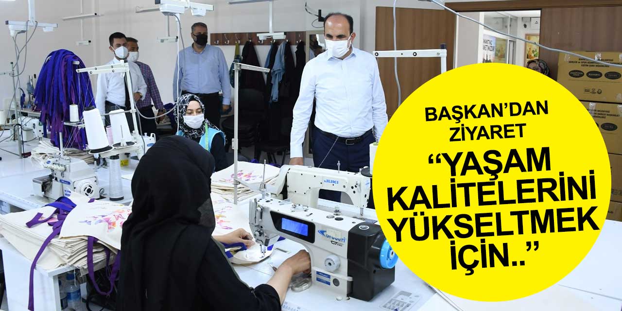 Başkan Altay'dan KOMEK bünyesinde istihdam edilen ev hanımlarına ziyaret