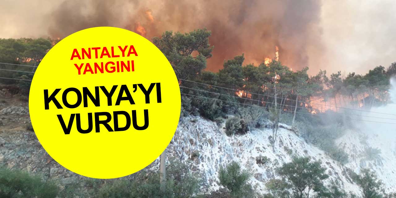 Antalya yangını Konya'da hayatı durdurdu! MEDAŞ'tan mesaj çekti