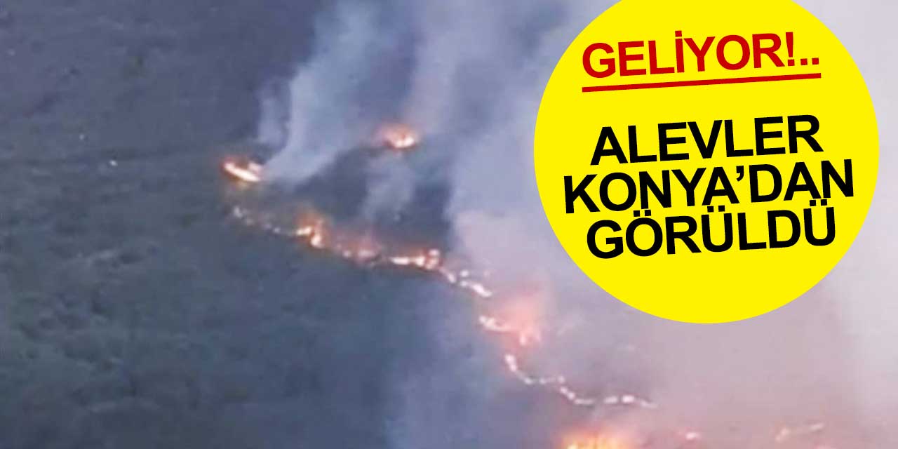 Manavgat yangınının alevleri Konya'dan görüldü! Derebucak dağlarında alevlerin önüne set çekildi