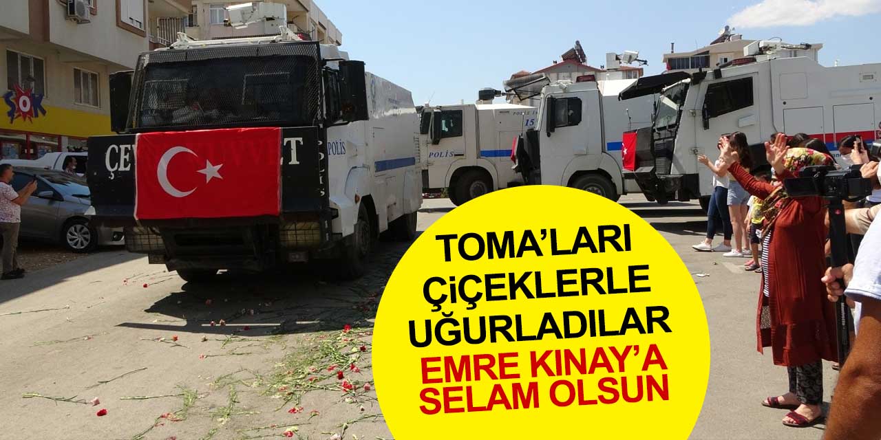 Manavgatlılar yangında görev yapan TOMA’ları çiçek ve alkışlarla uğurladı
