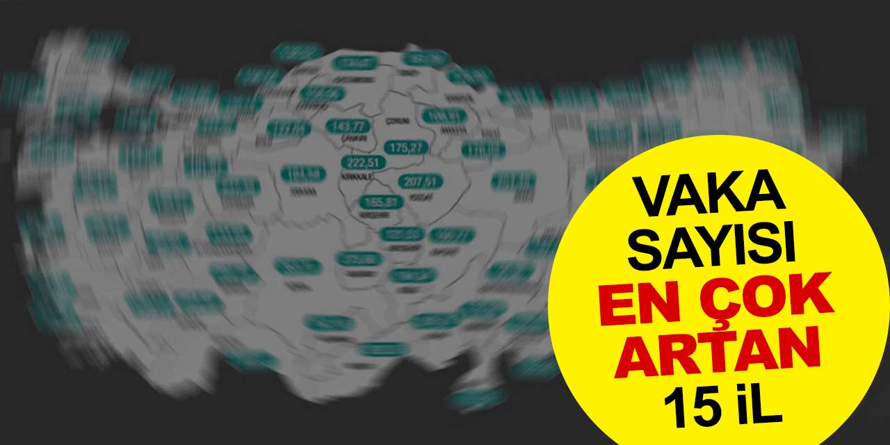 Son bir haftalık verilere göre vaka sayısı en çok artan 15 il