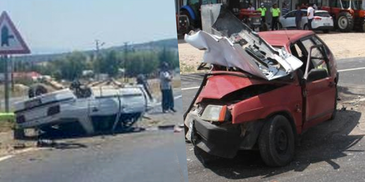 Konya’da otomobiller kafa kafaya çarpıştı! 2 yaralı