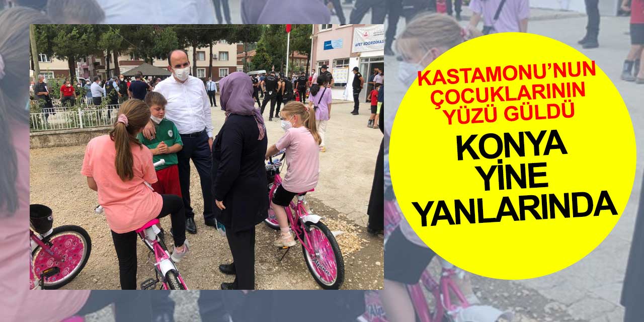 Konya Büyükşehir Belediyesi Kastamonu'da çocukların yüzünü güldürdü