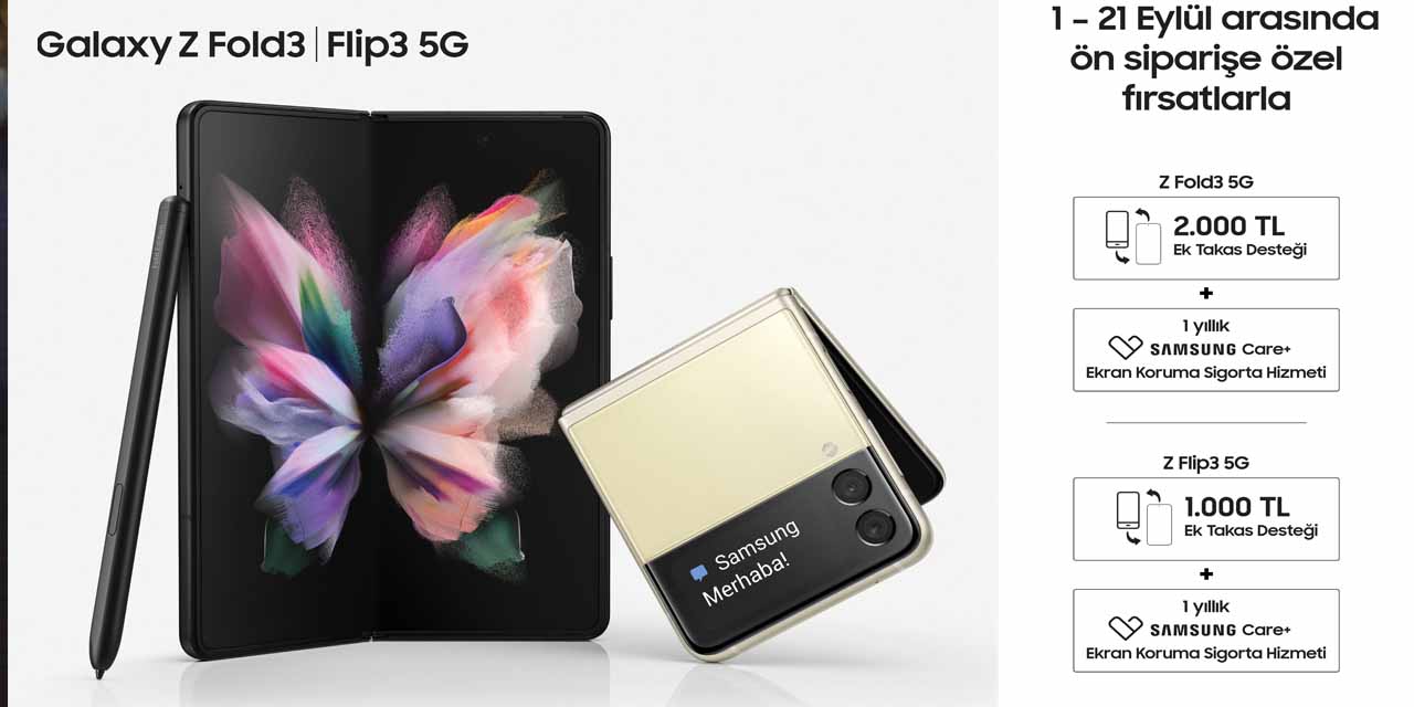 Katlanabilir Galaxy Z Fold3 ve Z Flip3'nin ön satışları başladı!