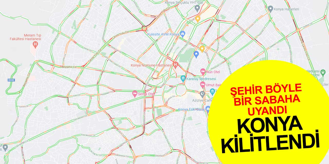 Konya yeni haftaya böyle bir manzarayla başladı