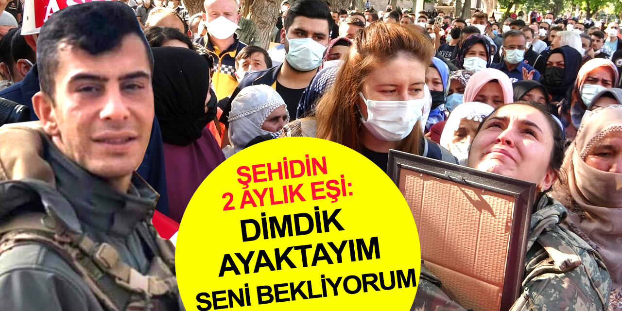 İdlib'de Şehit olan Mücahit Sınırtepe dualarla defnedildi! Eşinin gözyaşları yürek dağladı